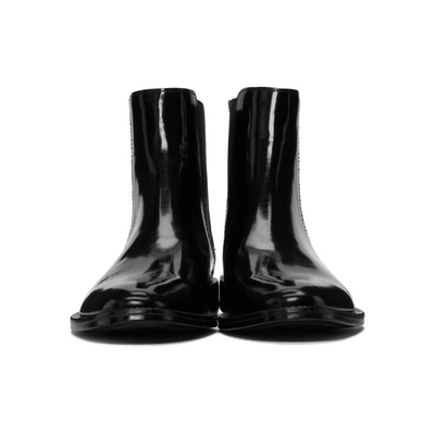 Shop Ami Alexandre Mattiussi Black Patent Chelsea Boots