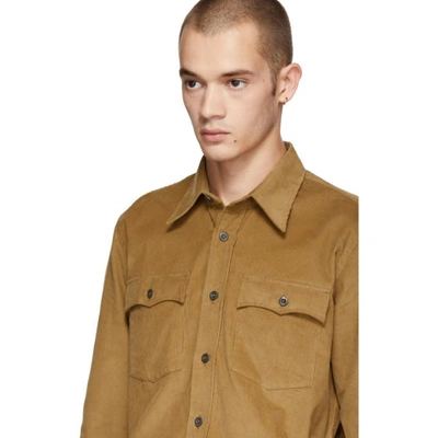 Shop Prada Tan Cammello Two Pocket Shirt In F0040