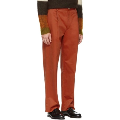 Shop Acne Studios Red Straight Pleated Trousers