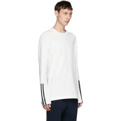 Shop Y-3 White 3-stripe T-shirt In Corwhtblack