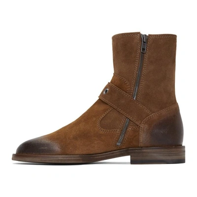 Shop Maison Margiela Brown Buckle Ankle Boots In 129 Brown