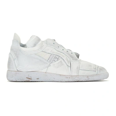 Shop Maison Margiela White Collage Sneakers In 101 Offwhit