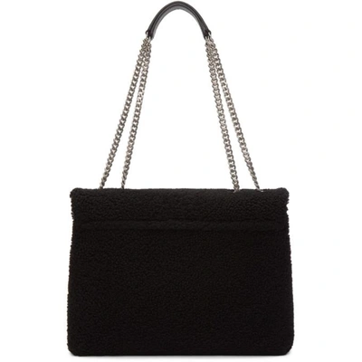 Shop Saint Laurent Black Medium Lou Shoulder Bag In 1000 Black