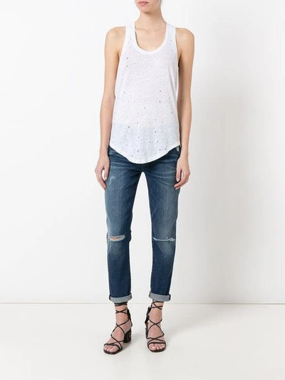 Shop 7 For All Mankind Ripped Boyfriend Jeans - Blue