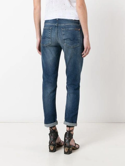 Shop 7 For All Mankind Ripped Boyfriend Jeans - Blue