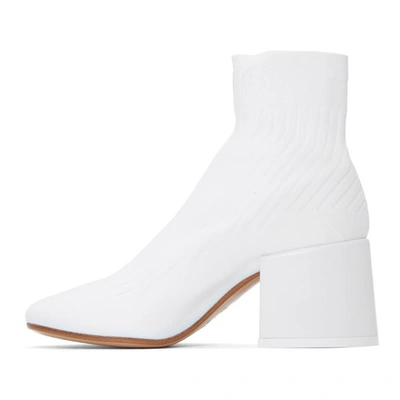 Shop Mm6 Maison Margiela White Sock Ankle Boots In 962 Wht/wht