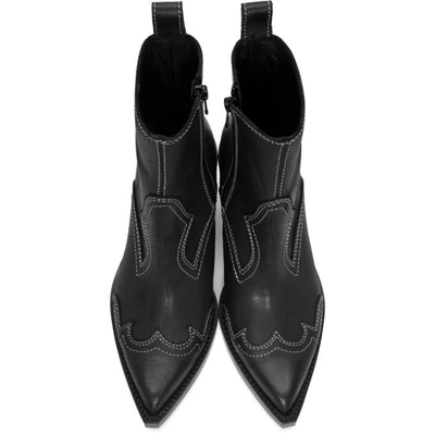 Shop Mm6 Maison Margiela Black Cowboy Ankle Boots In 900 Black