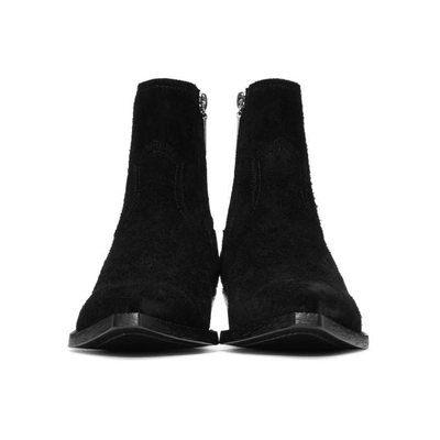 Shop Saint Laurent Black Suede Lukas Boots In 1000 Black
