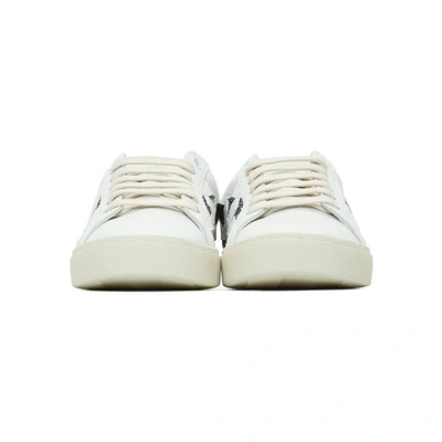 Shop Saint Laurent White Glitter Stars Court Classic Sneakers In 9290 White