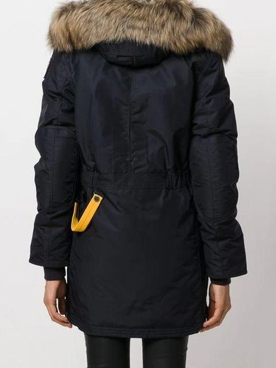 Shop Parajumpers Faux Fur Trim Hooded Coat