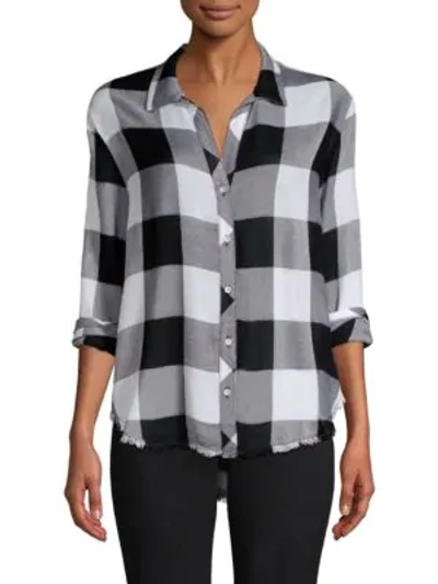 Shop Bella Dahl Checked Button-front Shirt In Black White