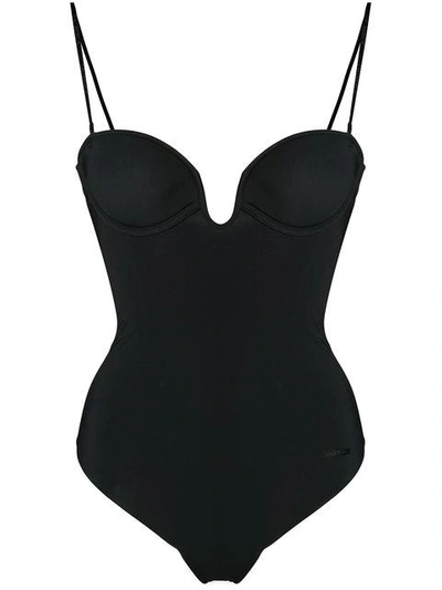 Shop La Perla Second Skin Seamless Body In Black