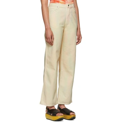 Shop Eckhaus Latta Multicolor Wide Leg Jeans In Soft Waterc