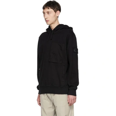 Shop Stone Island Shadow Project Black Fleece Hoodie In V0029 Black