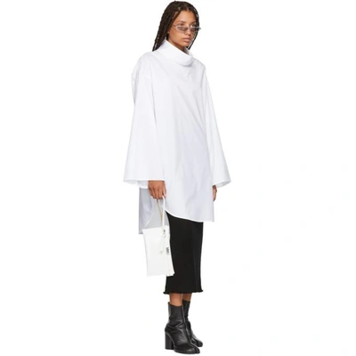 Shop Mm6 Maison Margiela White Turtleneck Dress In 100 White