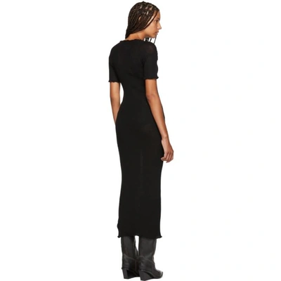 Shop Mm6 Maison Margiela Black Fitted Thin Rib Dress In 900 Black