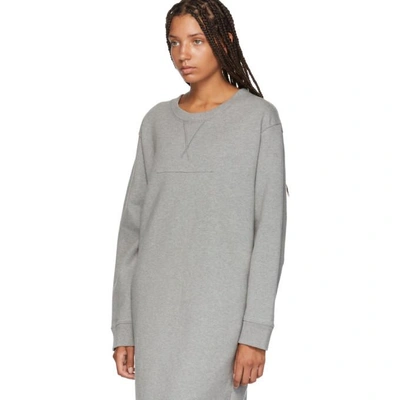 Shop Mm6 Maison Margiela Grey Sweatshirt Dress In 851m Grey