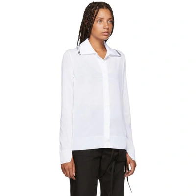 Shop Mm6 Maison Margiela White Long Sleeve Polo In 100f Offwht