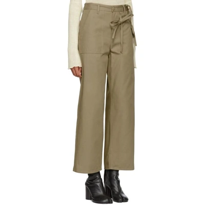 Shop Mm6 Maison Margiela Beige Cargo Tie Trousers In 114 Beige