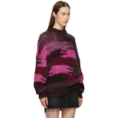 Shop Saint Laurent Multicolor Jacquard Camouflage Sweater