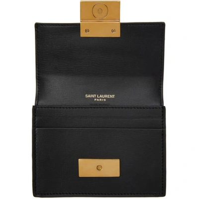 Shop Saint Laurent Black Bellechasse Business Card Case In 1000 Black