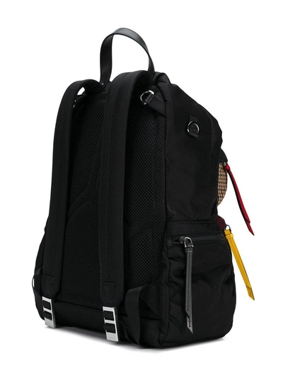Shop Prada Contrast Panel Backpack - Black