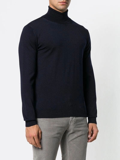 Shop Roberto Collina Roll-neck Fitted Sweater - Blue