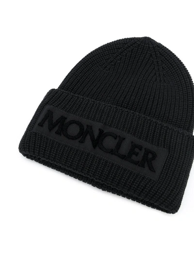 Shop Moncler Cable Knit Beanie - Black