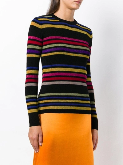 Shop Etro Striped Fitted Sweater - Black