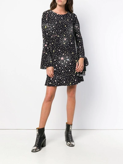 Shop Boutique Moschino Stars Print Longsleeved Dress - Black