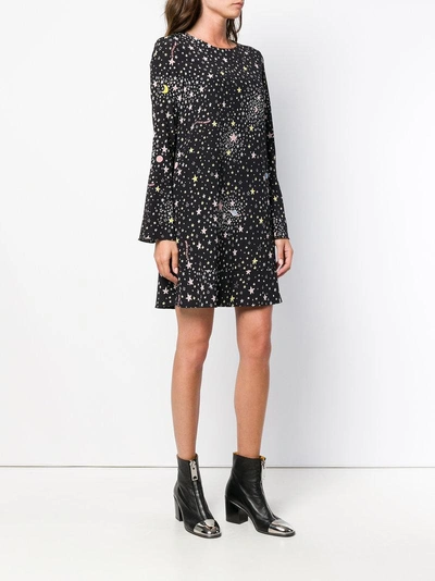Shop Boutique Moschino Stars Print Longsleeved Dress - Black