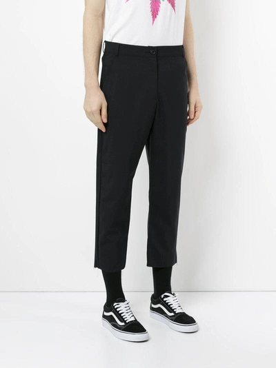 Shop 3.paradis Cropped Buttoned Trousers - Blue