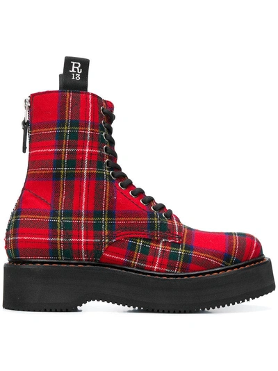 Shop R13 Plaid Boots - Red