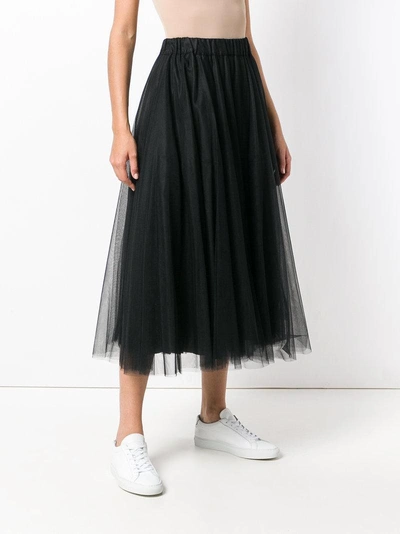 Shop P.a.r.o.s.h . Flared Midi Skirt - Black