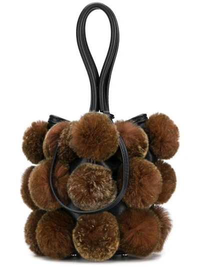 Shop Alexander Wang Roxy Cage Bucket Bag In Brown