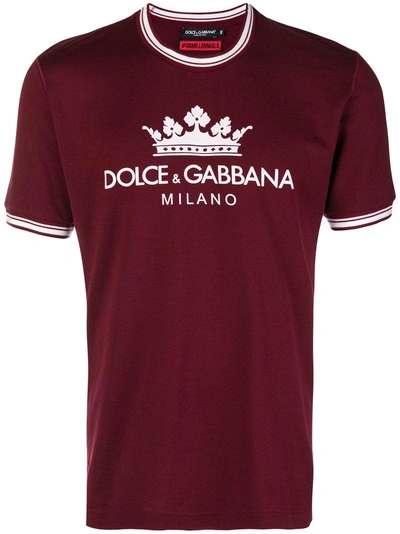 Shop Dolce & Gabbana Logo Print T-shirt In Red