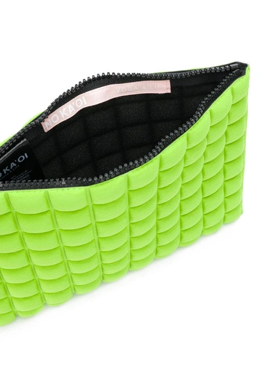 Shop No Ka'oi Chocolate Bar Quilted Clutch In Green