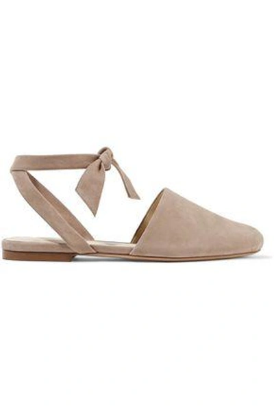Shop Alexandre Birman Suede Slippers In Taupe