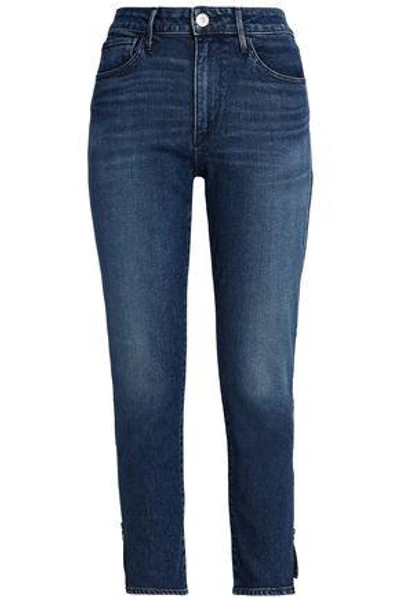 Shop 3x1 Woman Faded High-rise Skinny Jeans Dark Denim