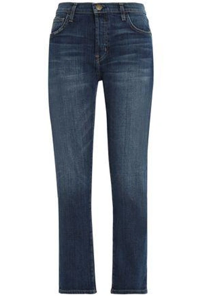 Shop Current Elliott Current/elliott Woman The Slouchy Skinny Mid-rise Slim-leg Jeans Mid Denim