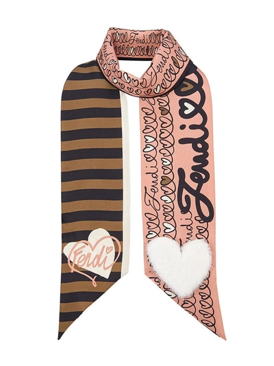 Shop Fendi Touch Of Fur Wrappy Scarf - Pink