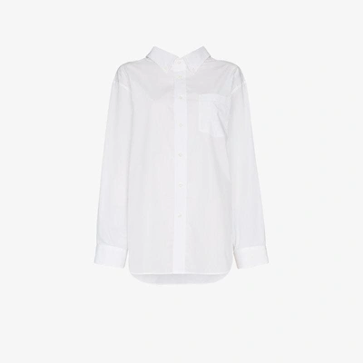 Shop Balenciaga Long Sleeve Shirt In White