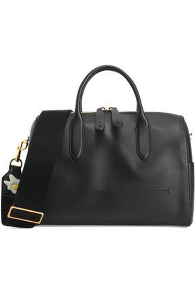 Shop Anya Hindmarch Woman Vere Barrel Appliquéd Leather Shoulder Bag Black