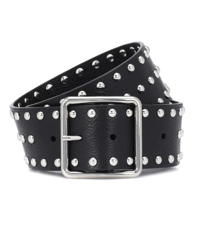 Shop Alexander Mcqueen Studded Leather Belt In Black