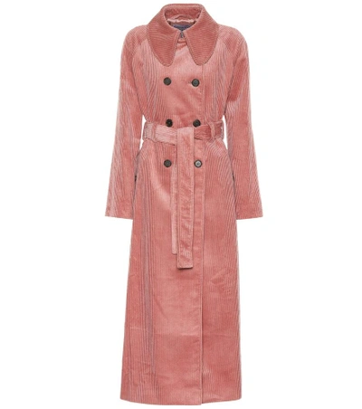 Shop Alexa Chung Corduroy Trench Coat In Pink