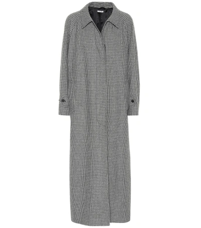 Shop Miu Miu Wool-blend Coat In Grey