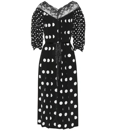 Shop Marc Jacobs Polka-dot Silk Dress In Black