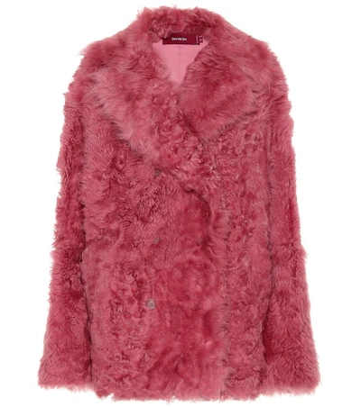 Shop Sies Marjan Pippa Shearling Coat In Pink