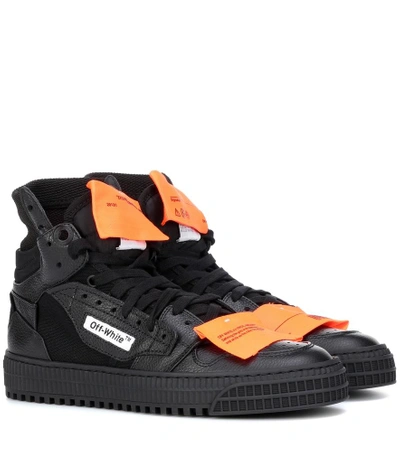 Shop Off-white Leather Sneakers In Black