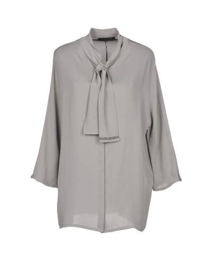 Shop Fabiana Filippi Shirts & Blouses With Bow In Grey